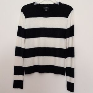 Halogen Black and White Striped Sweater Size M GUC